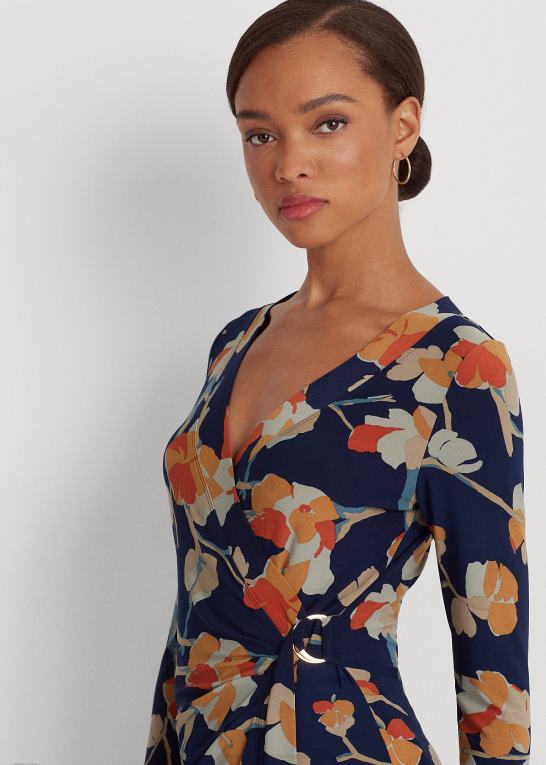 blå multi Kvinder Ralph Lauren blomstret stretch jersey top Z426B9162