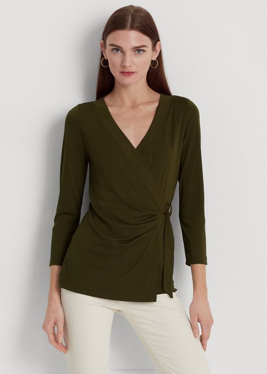 botanisk grøn Kvinder Ralph Lauren stretch jersey top Z426B4280
