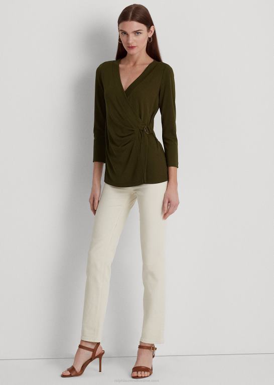 botanisk grøn Kvinder Ralph Lauren stretch jersey top Z426B4280