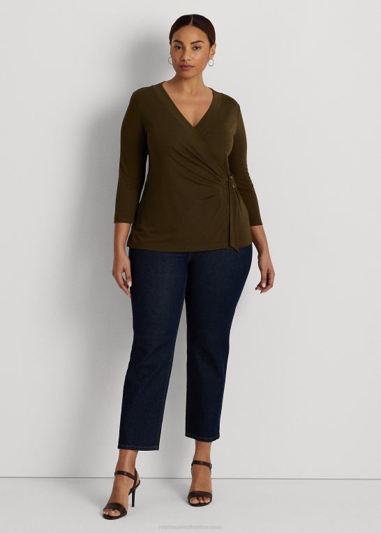 botanisk grøn Kvinder Ralph Lauren stretch jersey top Z426B4493