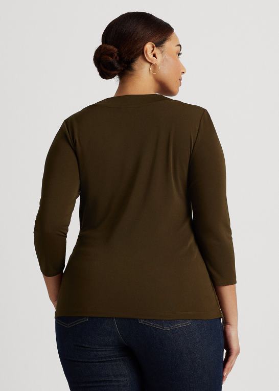 botanisk grøn Kvinder Ralph Lauren stretch jersey top Z426B4493