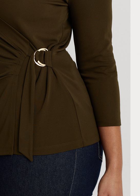 botanisk grøn Kvinder Ralph Lauren stretch jersey top Z426B4493