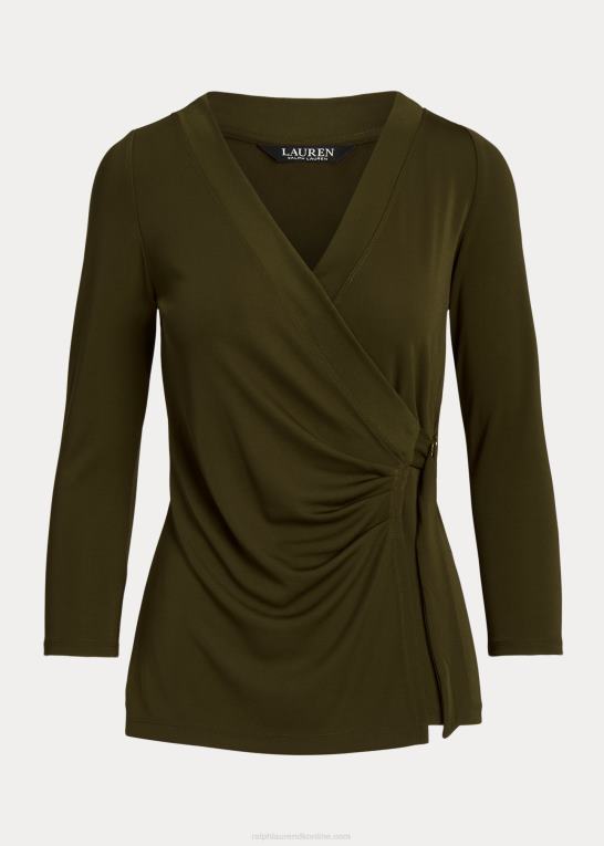 botanisk grøn Kvinder Ralph Lauren stretch jersey top Z426B9159