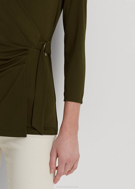 botanisk grøn Kvinder Ralph Lauren stretch jersey top Z426B9159