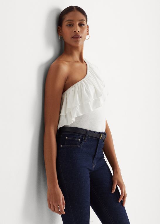 hvid Kvinder Ralph Lauren jersey en-skulder top Z426B3878