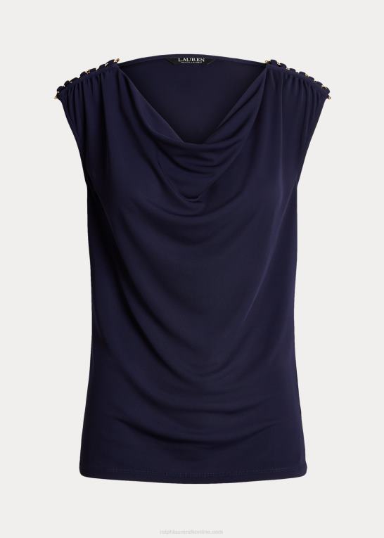 raffineret flåde Kvinder Ralph Lauren ærmeløs top i jersey Z426B9567