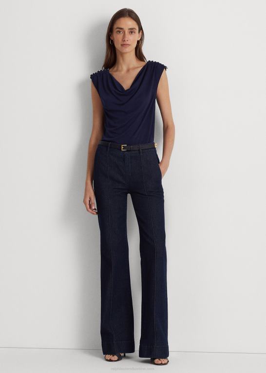 raffineret flåde Kvinder Ralph Lauren ærmeløs top i jersey Z426B9567