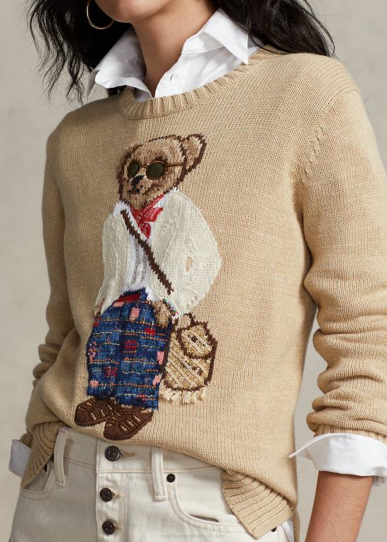 Kvinder Ralph Lauren polobjørn sweater i bomuldsblanding Z426B3210
