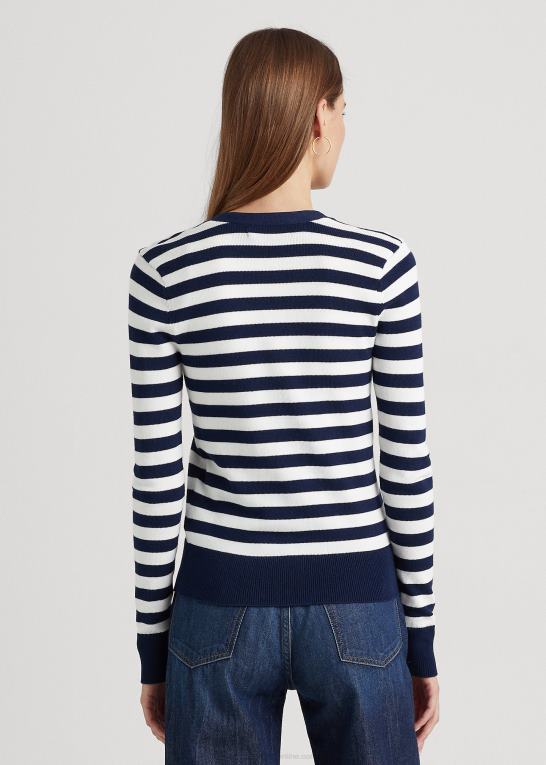 Kvinder Ralph Lauren stribet cardigan i bomuldsblanding Z426B4891