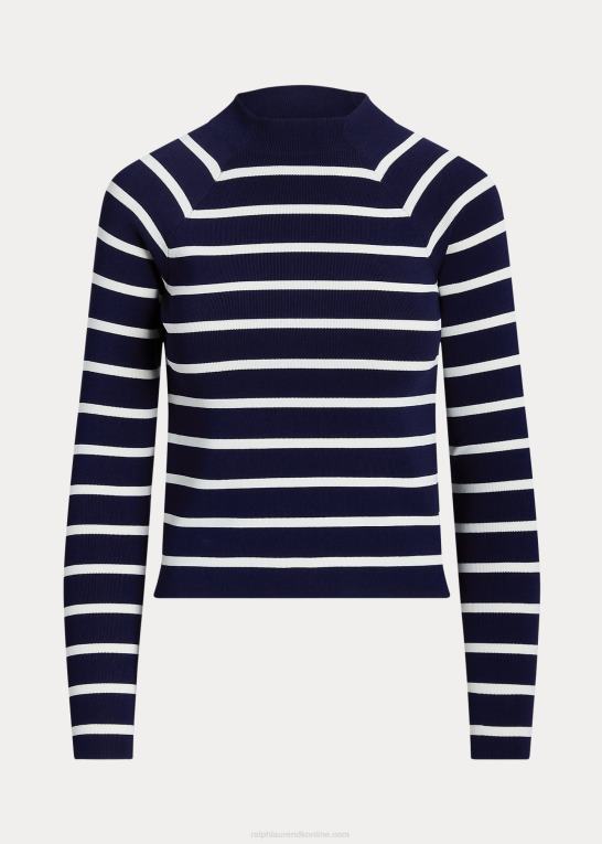 Kvinder Ralph Lauren stribet mockneck sweater Z426B4003