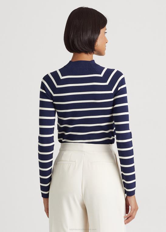 Kvinder Ralph Lauren stribet mockneck sweater Z426B4003
