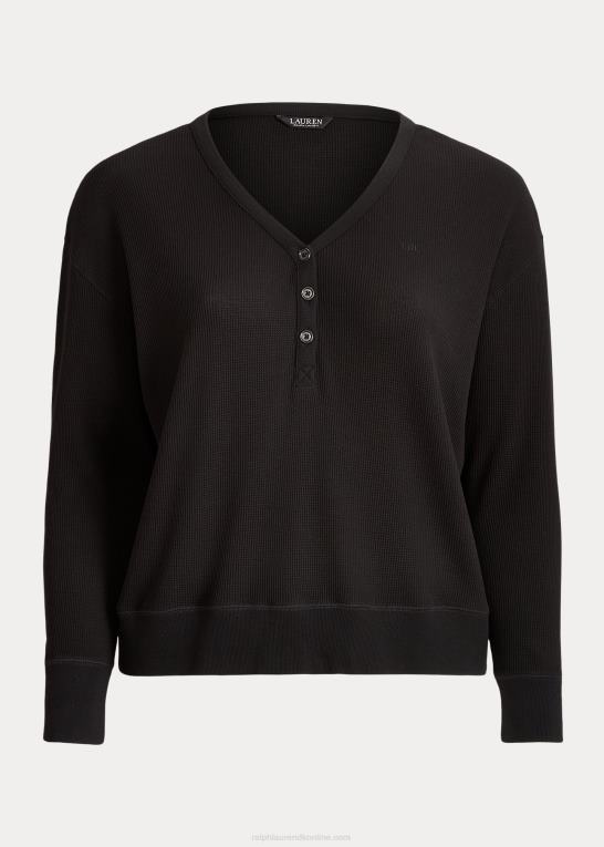 Kvinder Ralph Lauren termisk vaffelstrikket henley pullover Z426B4815