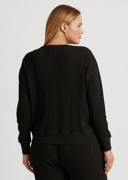 Kvinder Ralph Lauren termisk vaffelstrikket henley pullover Z426B4815