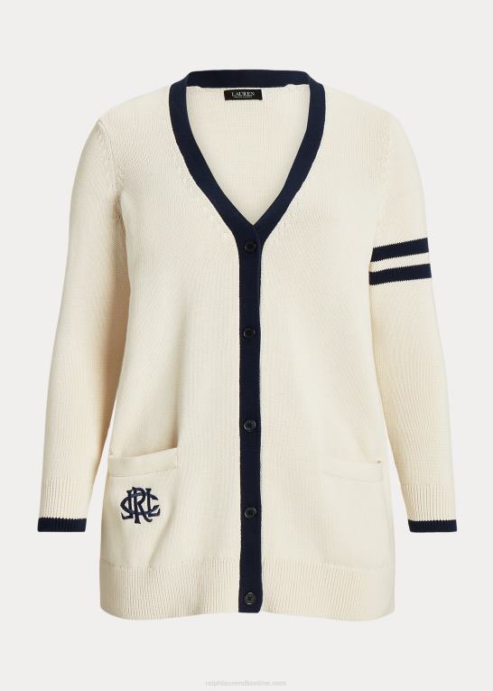 Kvinder Ralph Lauren tofarvet cardigan i bomuld Z426B4597