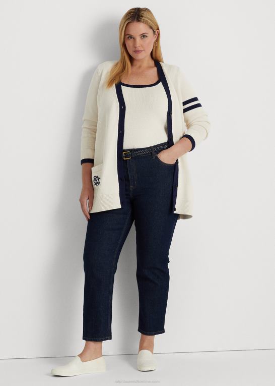 Kvinder Ralph Lauren tofarvet cardigan i bomuld Z426B4597