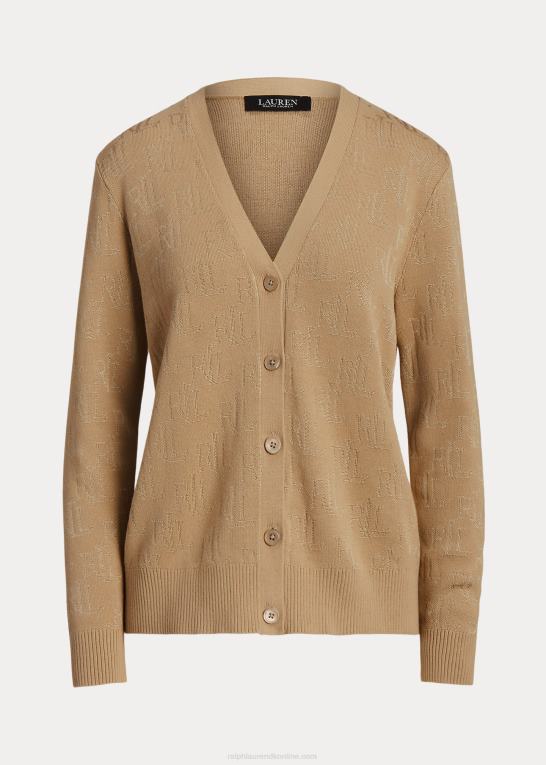 birkebrun Kvinder Ralph Lauren monogram jacquard cardigan Z426B4299