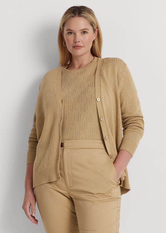 birkebrun Kvinder Ralph Lauren monogram jacquard cardigan Z426B4508