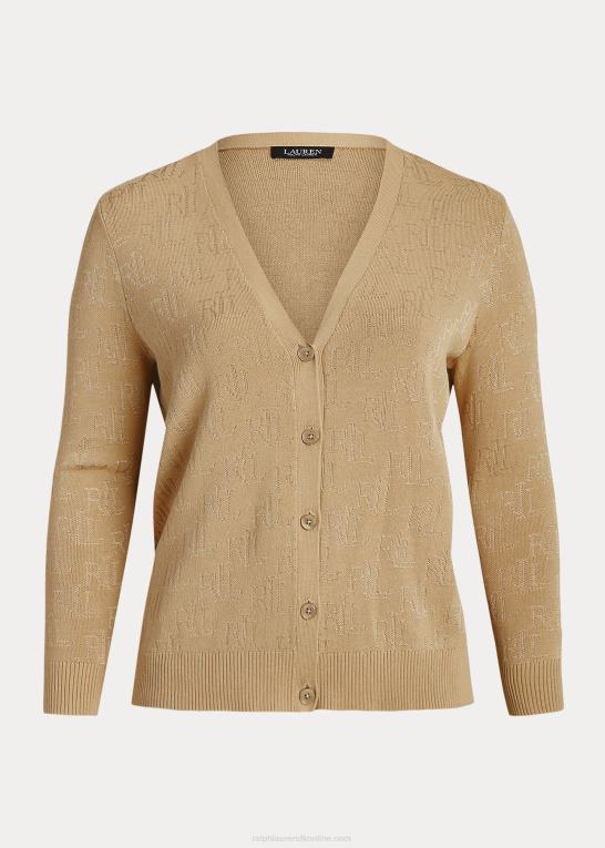 birkebrun Kvinder Ralph Lauren monogram jacquard cardigan Z426B4508