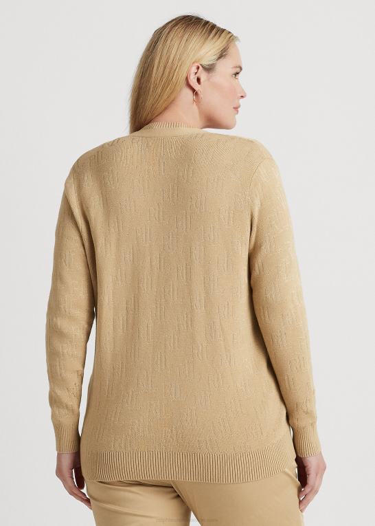 birkebrun Kvinder Ralph Lauren monogram jacquard cardigan Z426B4508