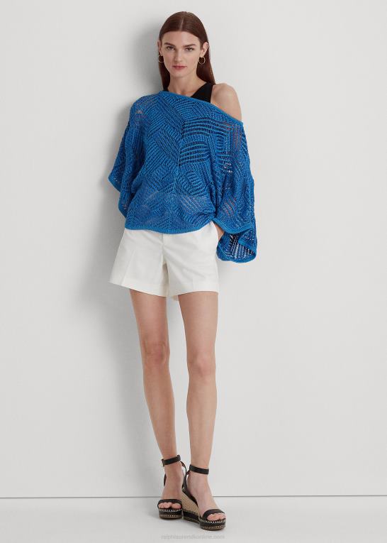 blå mergel Kvinder Ralph Lauren oversize bomuldsblanding mesh sweater Z426B3934