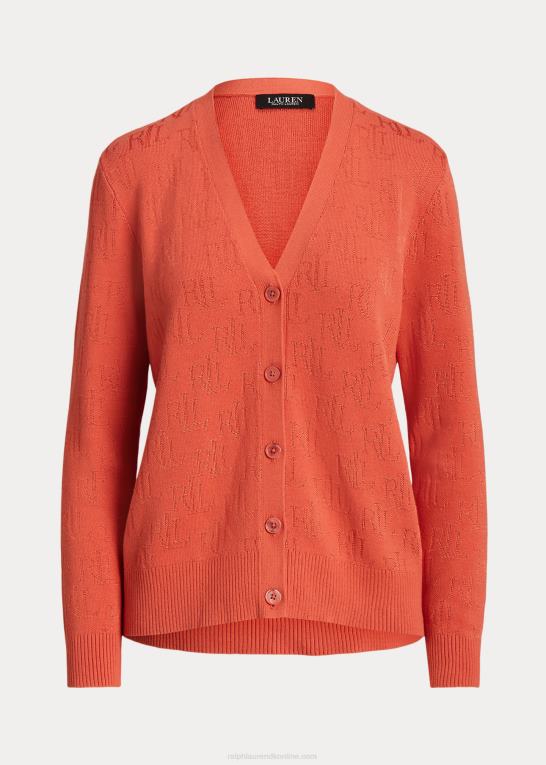 canyon orange Kvinder Ralph Lauren monogram jacquard cardigan Z426B3809