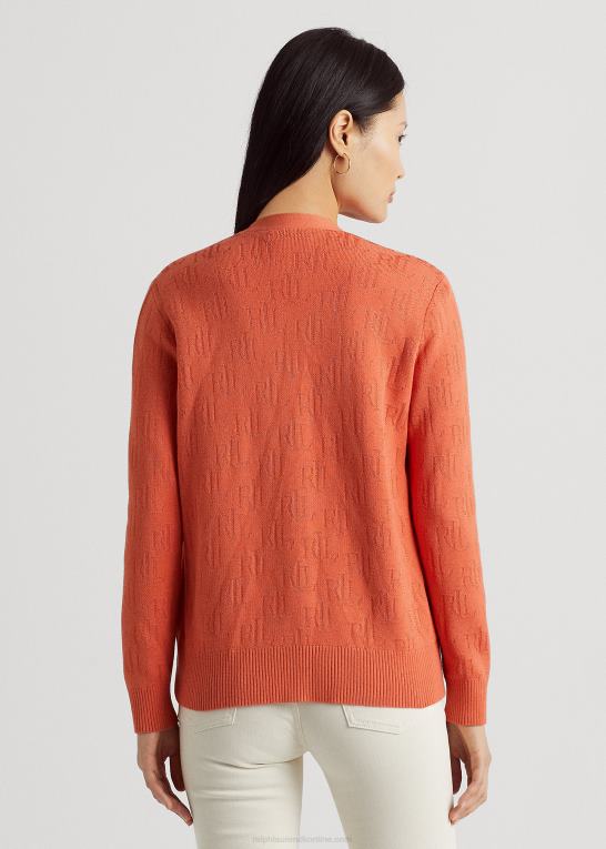 canyon orange Kvinder Ralph Lauren monogram jacquard cardigan Z426B3809