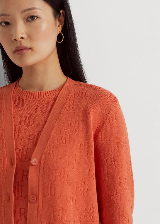 canyon orange Kvinder Ralph Lauren monogram jacquard cardigan Z426B3809