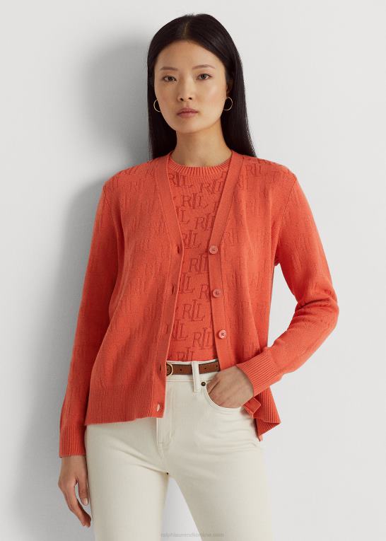canyon orange Kvinder Ralph Lauren monogram jacquard cardigan Z426B4300