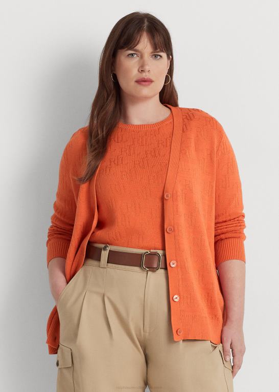 canyon orange Kvinder Ralph Lauren monogram jacquard cardigan Z426B4509
