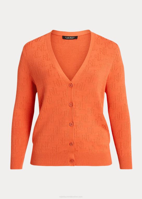 canyon orange Kvinder Ralph Lauren monogram jacquard cardigan Z426B4509
