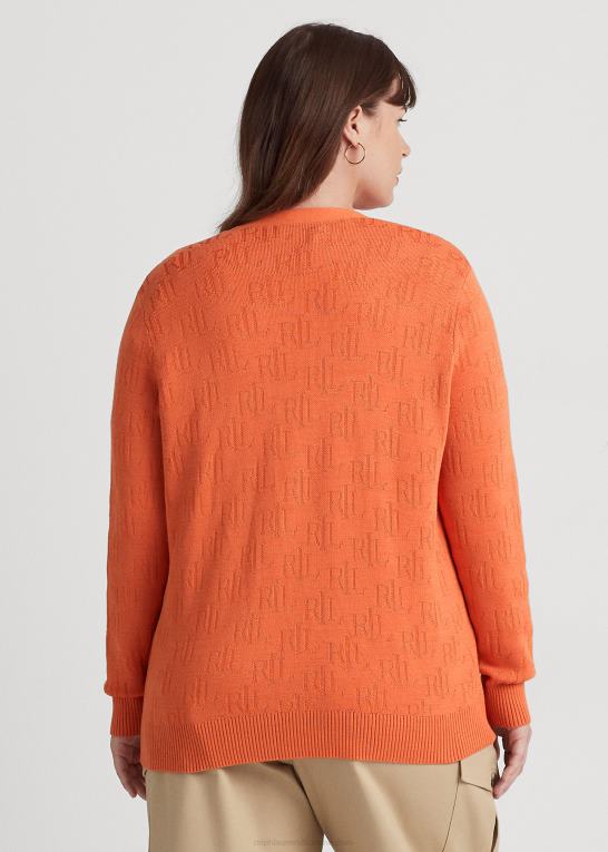 canyon orange Kvinder Ralph Lauren monogram jacquard cardigan Z426B4509