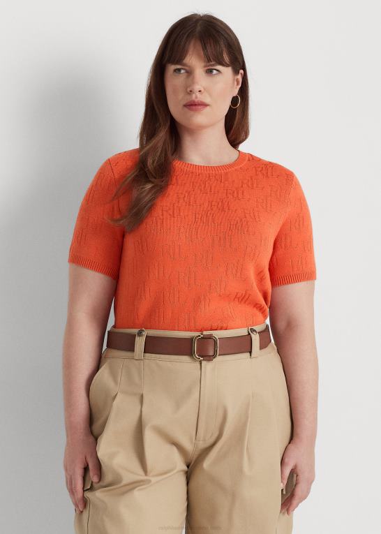 canyon orange Kvinder Ralph Lauren monogram jacquard kortærmet sweater Z426B4502