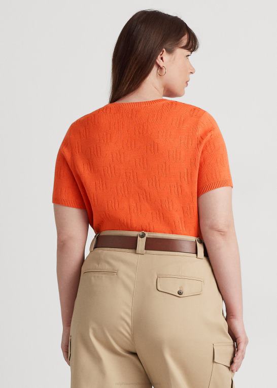 canyon orange Kvinder Ralph Lauren monogram jacquard kortærmet sweater Z426B4502