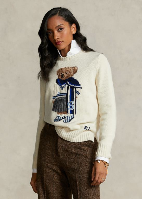 creme multi Kvinder Ralph Lauren polo bear sweater fra spelman-kollektionen Z426B3322