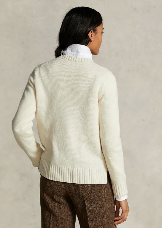 creme multi Kvinder Ralph Lauren polo bear sweater fra spelman-kollektionen Z426B3322