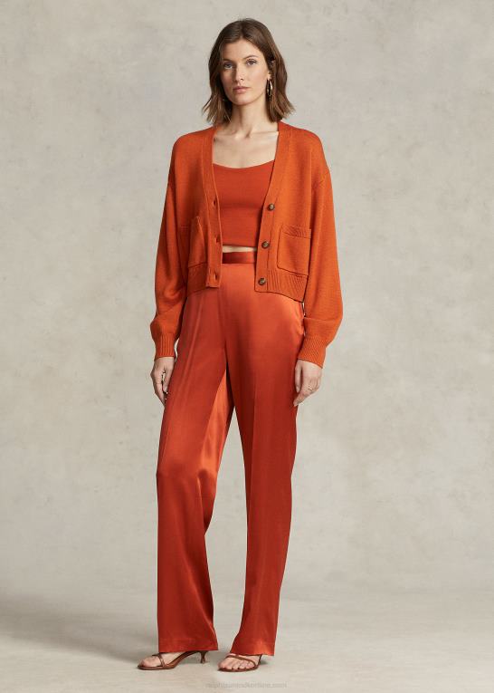 dyb solnedgangshimmel Kvinder Ralph Lauren cardigan i merinould med v-hals Z426B9208