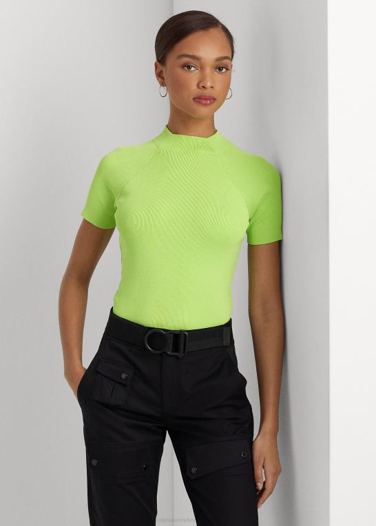 elektrisk kalk Kvinder Ralph Lauren kortærmet mockneck sweater Z426B3898