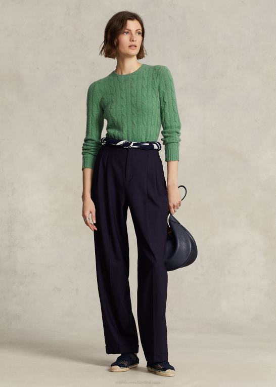 fairway green Kvinder Ralph Lauren kabelstrikket kashmirtrøje Z426B9117