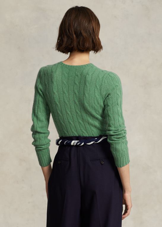 fairway green Kvinder Ralph Lauren kabelstrikket kashmirtrøje Z426B9117