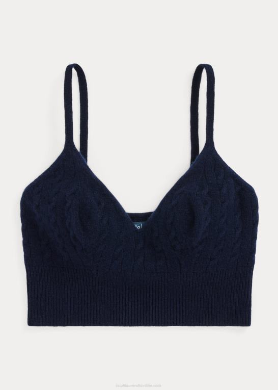 flåde Kvinder Ralph Lauren kabelstrikket uld-cashmir bralette Z426B3115