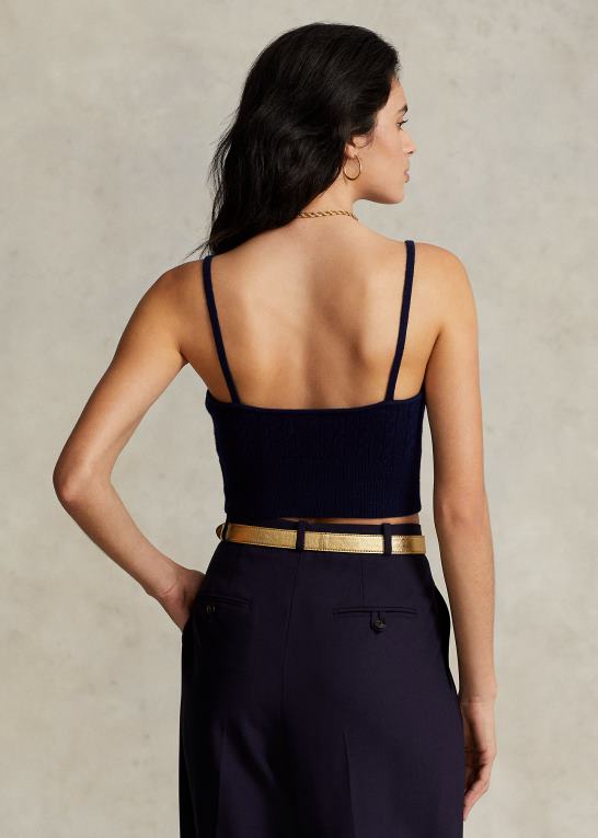 flåde Kvinder Ralph Lauren kabelstrikket uld-cashmir bralette Z426B3115
