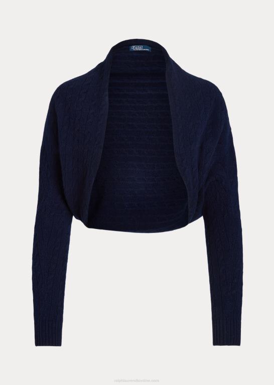 flåde Kvinder Ralph Lauren kabelstrikket uld-cashmir skuldertræk Z426B3103