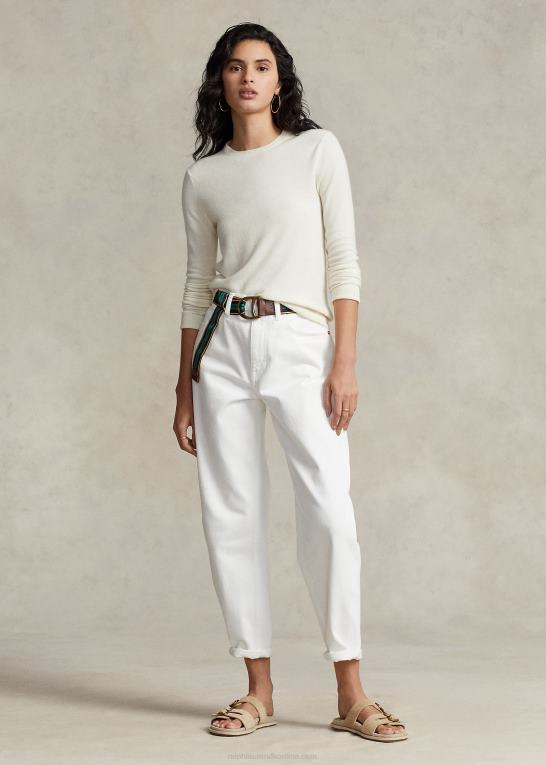 fløde Kvinder Ralph Lauren kashmir sweater med rund hals Z426B9180