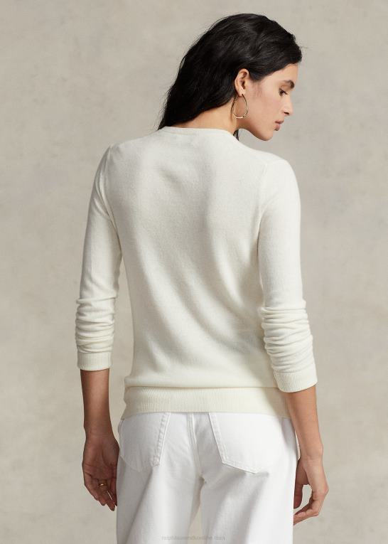 fløde Kvinder Ralph Lauren kashmir sweater med rund hals Z426B9180