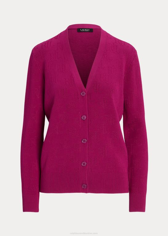 fuchsia bær Kvinder Ralph Lauren monogram jacquard cardigan Z426B4298