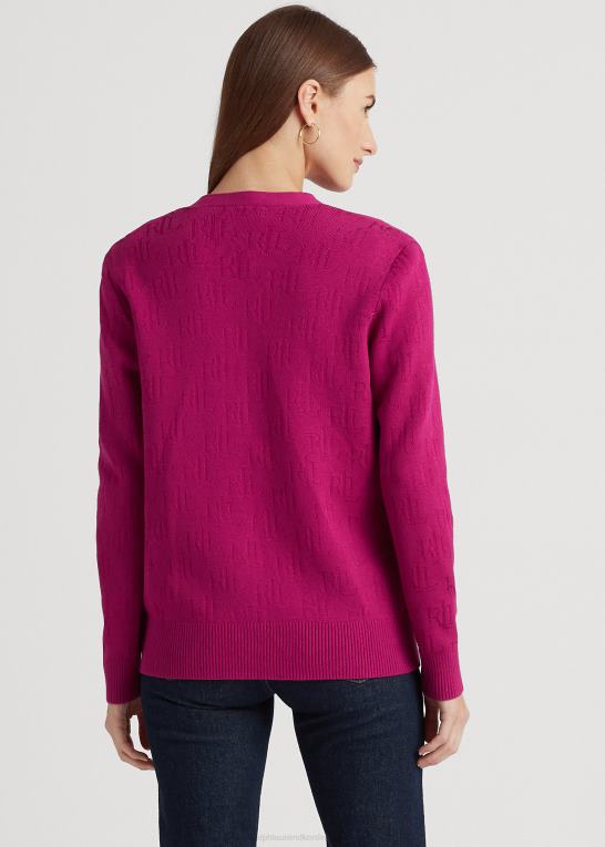 fuchsia bær Kvinder Ralph Lauren monogram jacquard cardigan Z426B4298