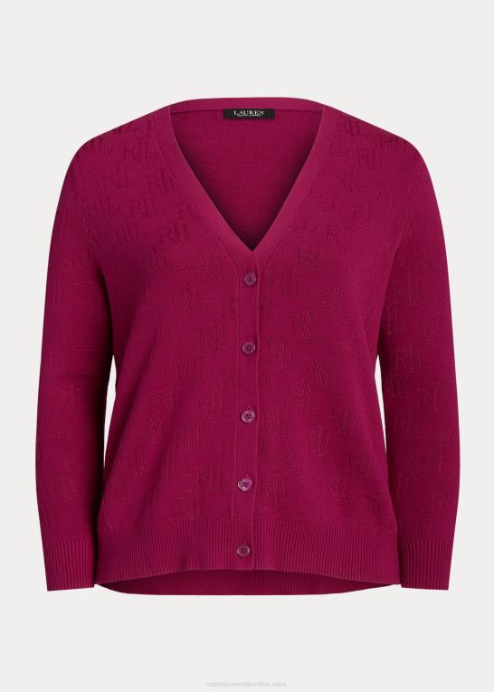 fuchsia bær Kvinder Ralph Lauren monogram jacquard cardigan Z426B4507