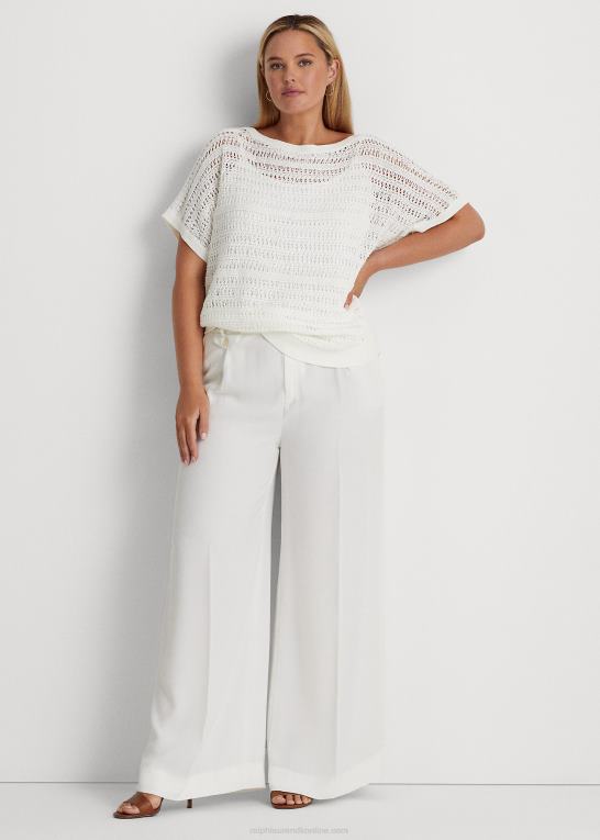 hvid Kvinder Ralph Lauren bomulds mesh kortærmet sweater Z426B4539