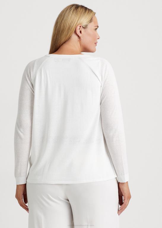 hvid Kvinder Ralph Lauren sweater i hørblanding Z426B4550