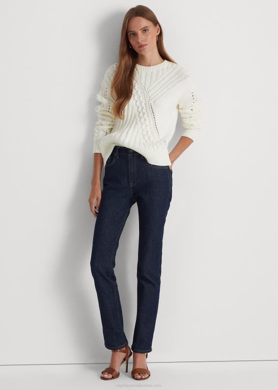 hvid Kvinder Ralph Lauren sweater med rund hals i bomuldsblanding Z426B9544